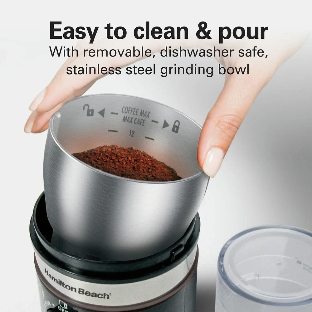 Hamilton Beach Coffee Grinder Custom Grind Black New Open Box 80393FG 14 Cup